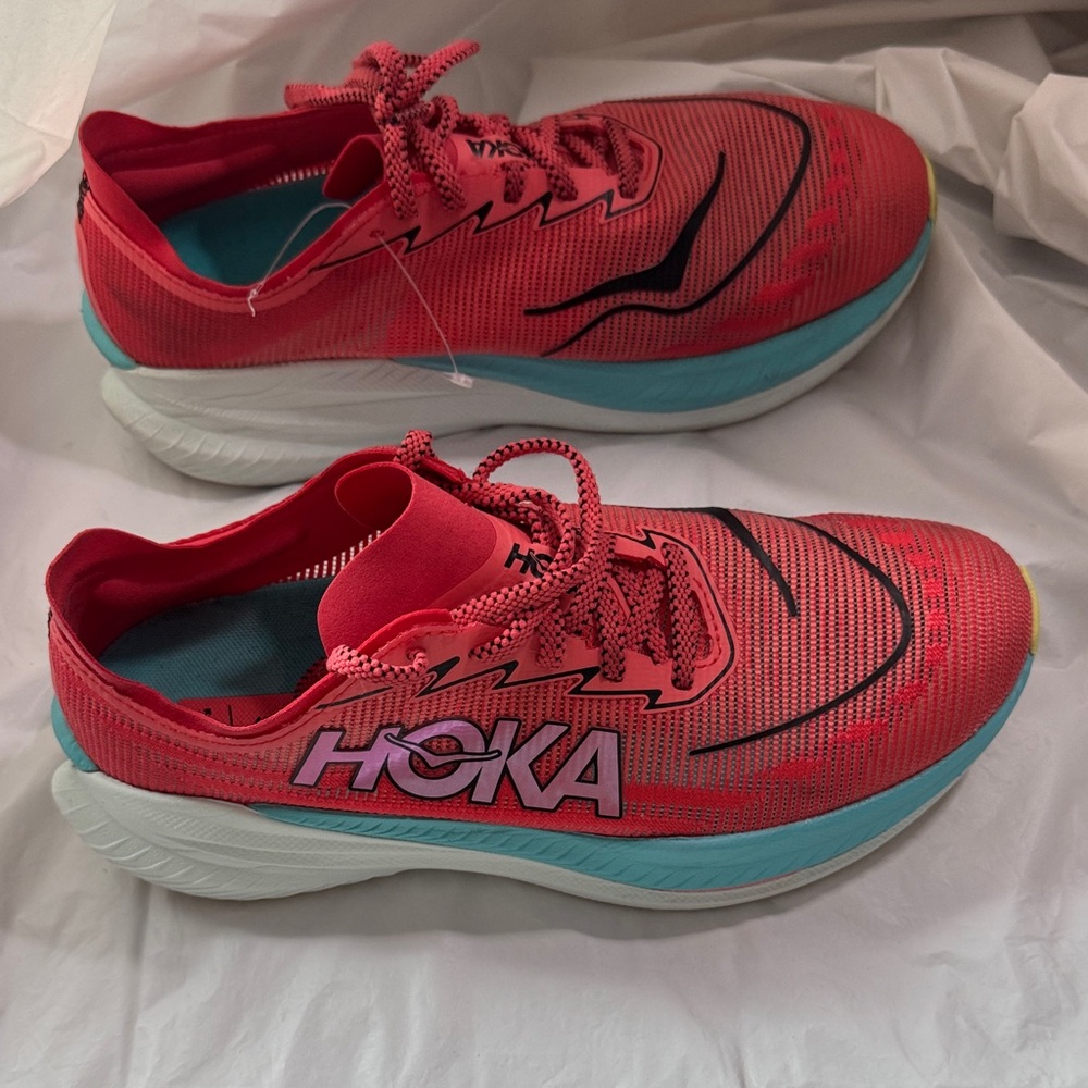 Hoka MACH X 2 Women's peach and Teal Athletic Shoes - Picture 2 of 14